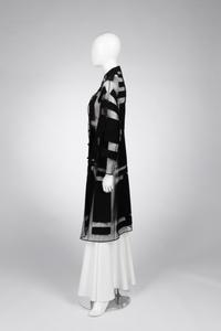 Ralph Rucci Silk Net Jacket with Wool Crepe Patches