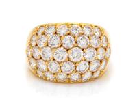 An 18 Karat Yellow Gold and Diamond Bombe Ring, 7.00 dwts.