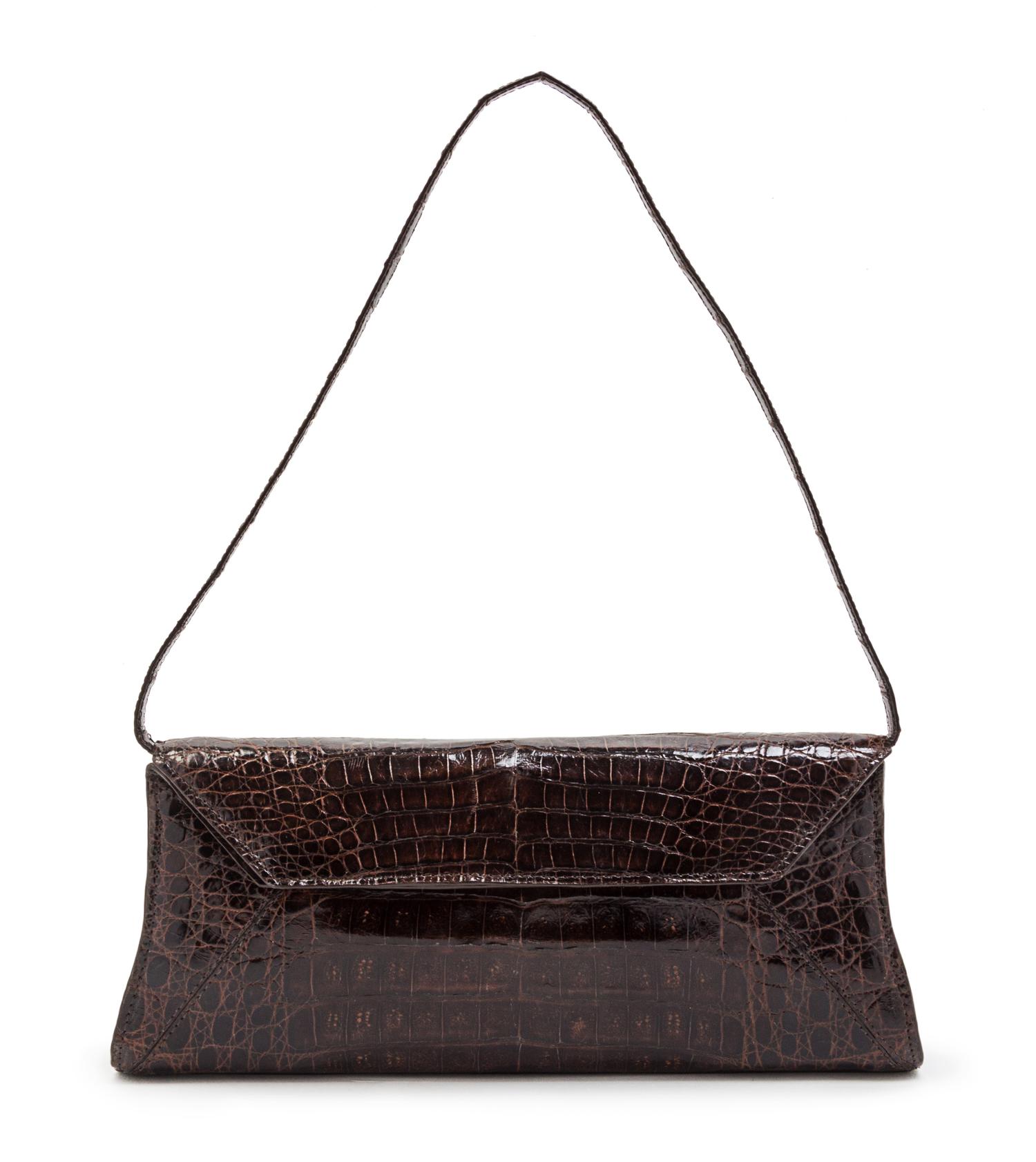 A Nancy Gonzalez Crocodile Convertible Bag, 11 x 4 1/2 x 2 inches.