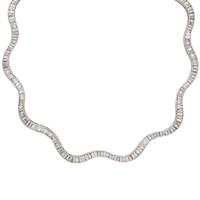 PLATINUM AND DIAMOND SCALLOPED COLLAR NECKLACE