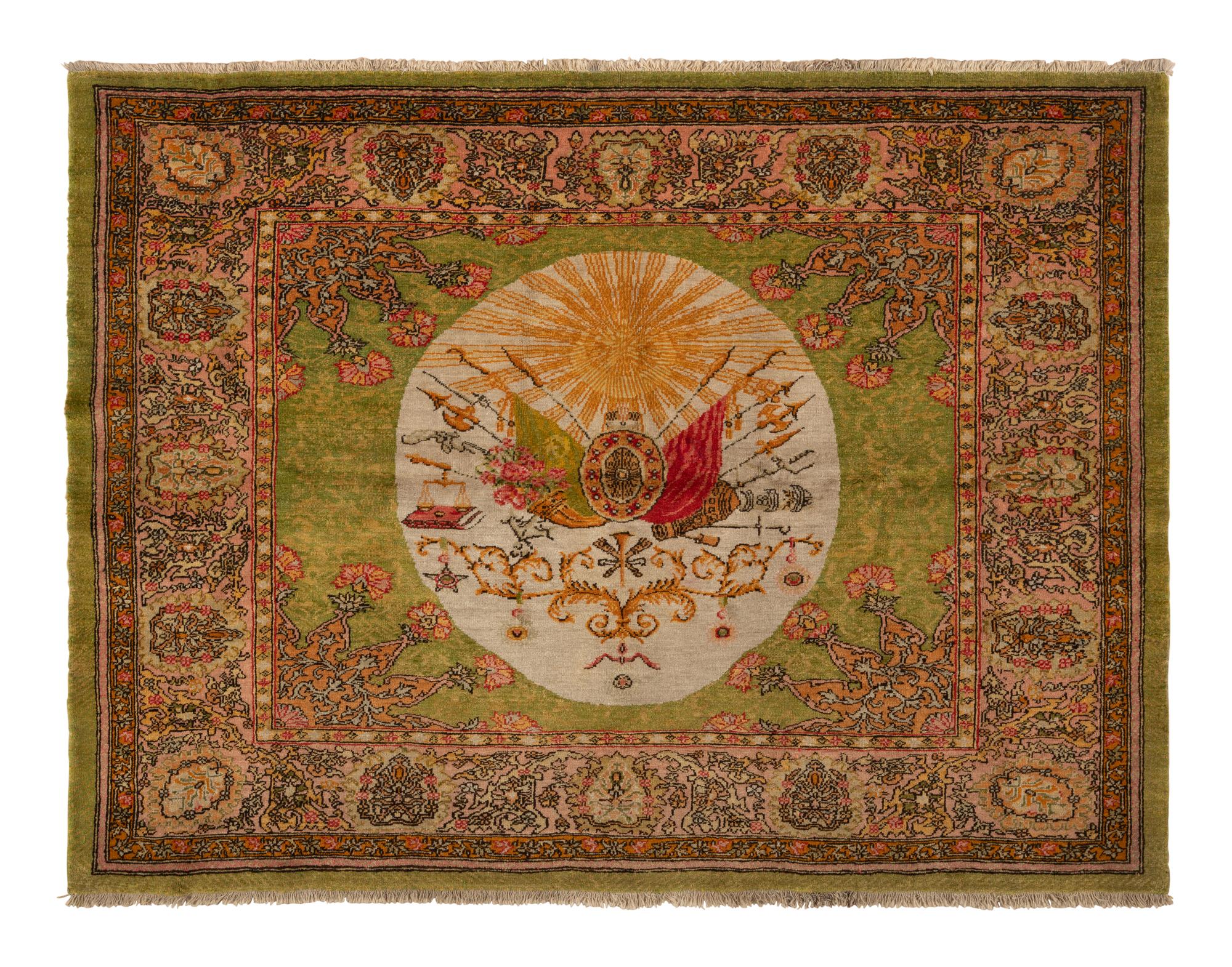 A Persian Wool and Silk Rug