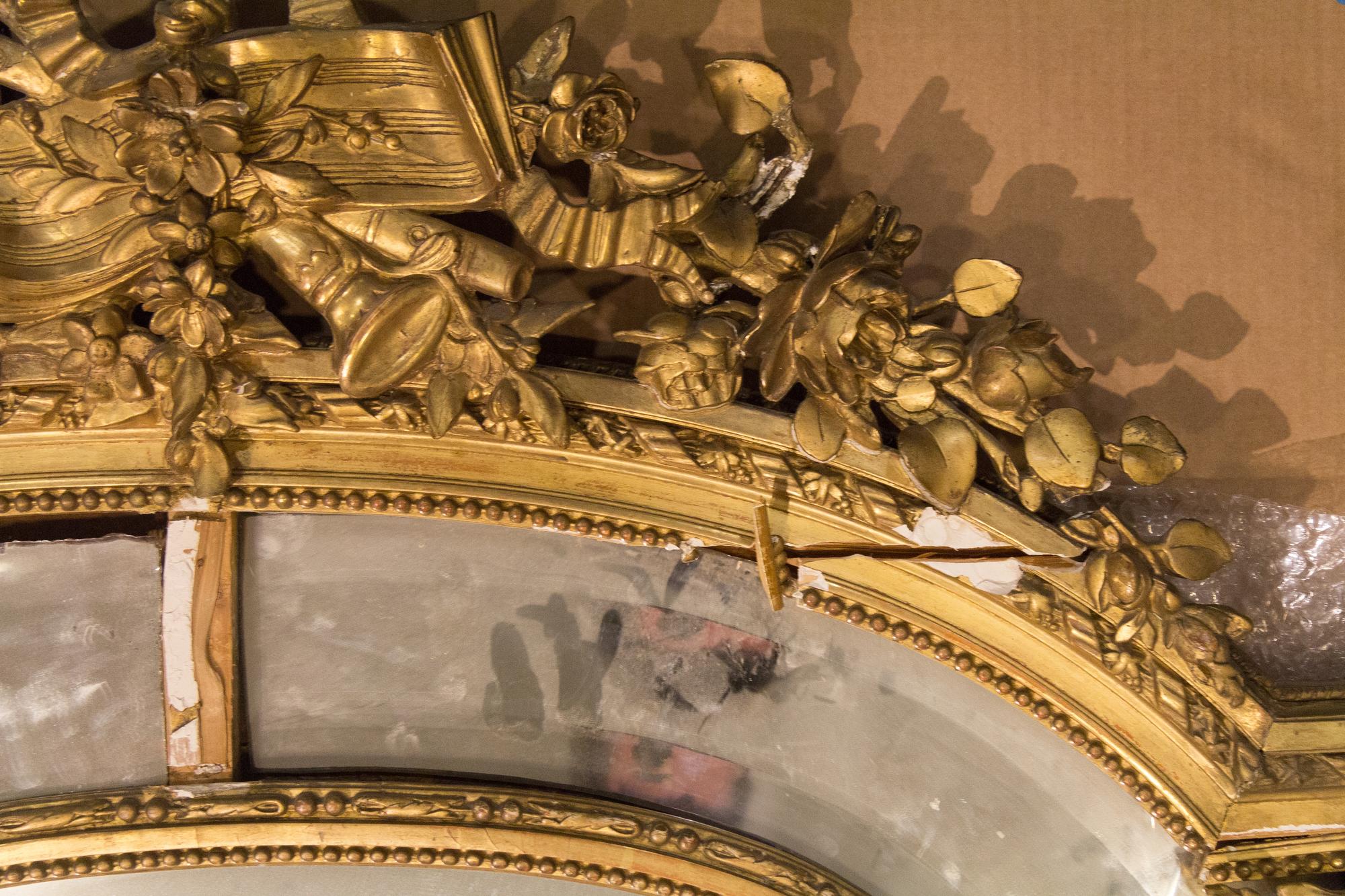 A Louis XVI Style Giltwood Pier Mirror Height 68 x width 40 1/2 inches. — LATE 19TH CENTURY
