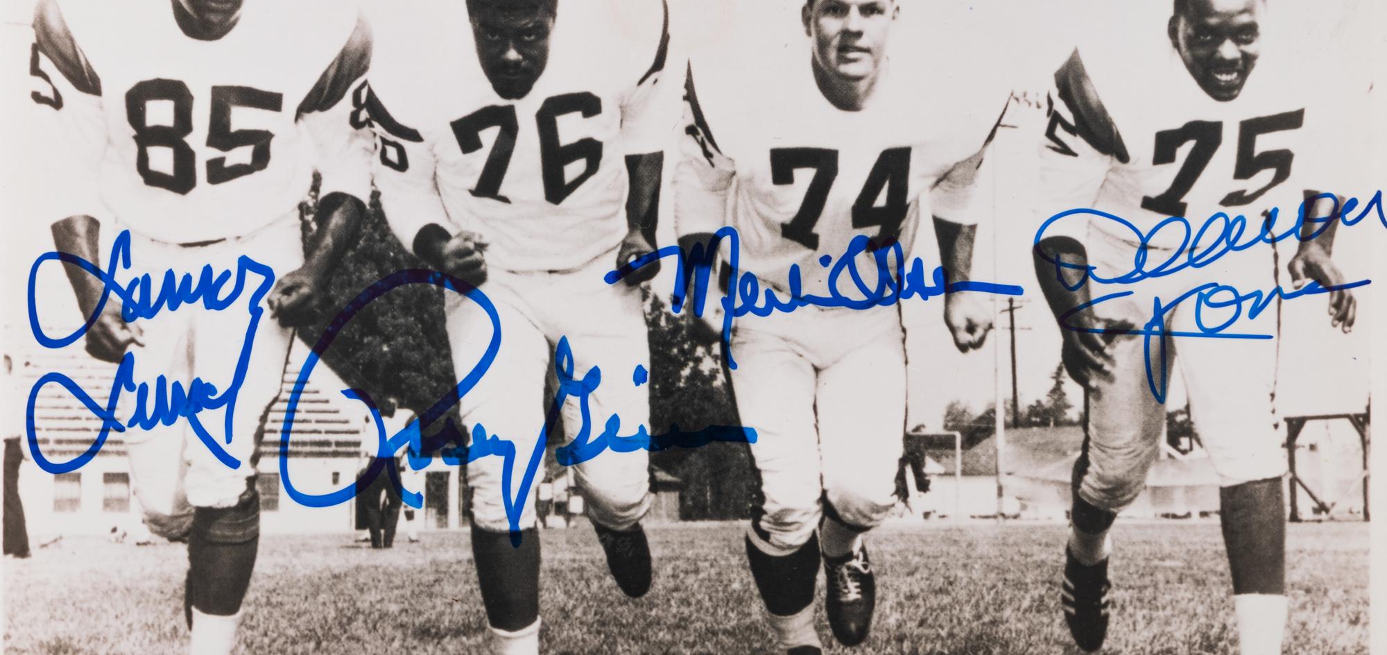 A Group of Two Los Angeles Rams Fearsome Foursome Signed Autograph Photos (Beckett Authentication Services BAS Certified),