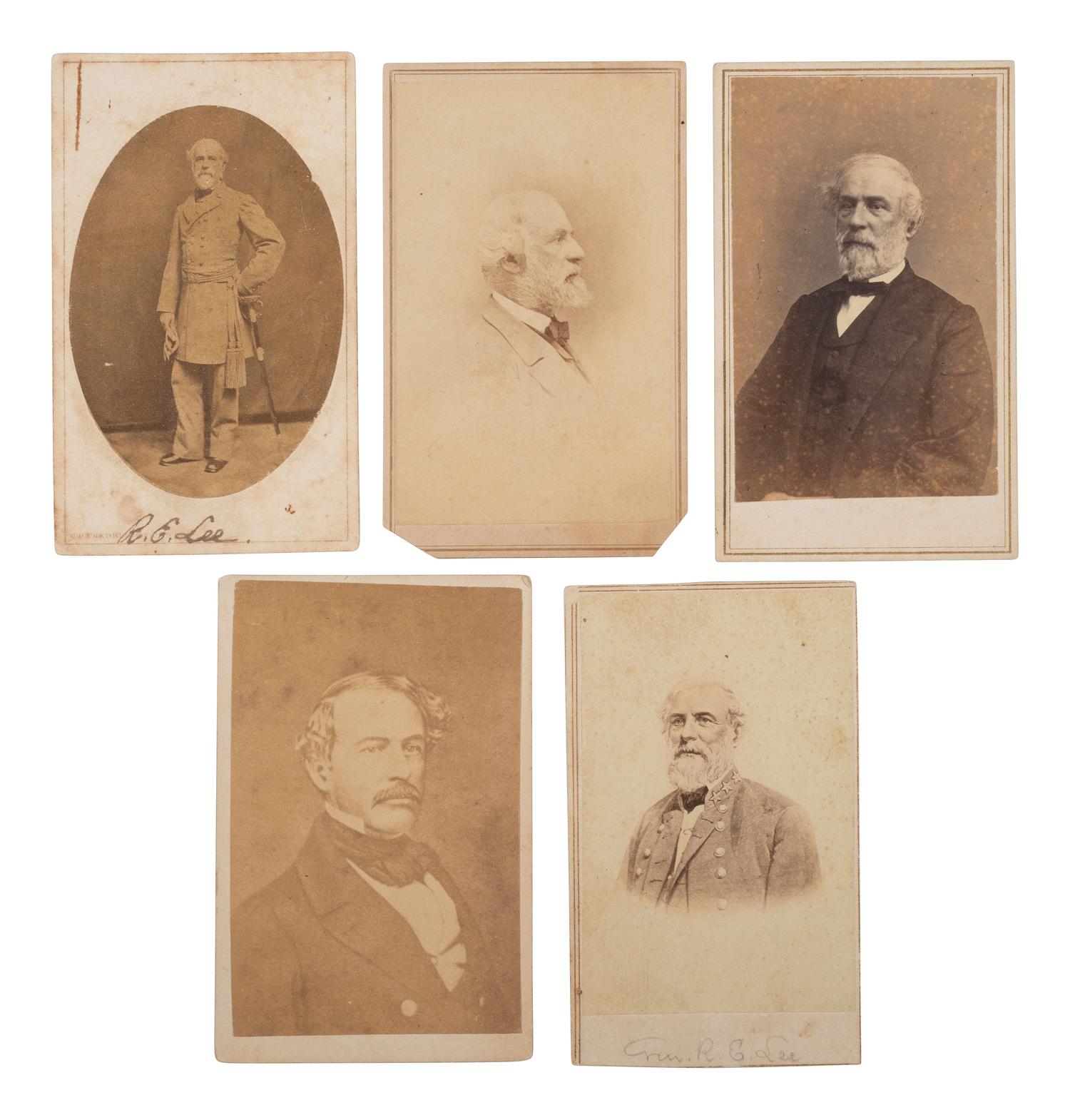 [CIVIL WAR - LEE, Robert E. (1807-1870)]. 5 CDVs of CSA General Robert E. Lee, incl. the "Blockade Portrait."