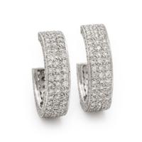 White Gold and Diamond Hoop Earrings