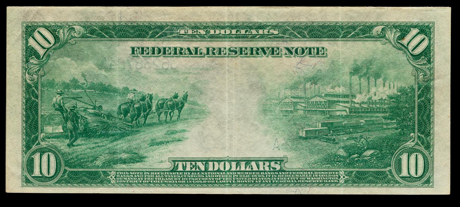 A United States Series 1914-J $10 Federal Reserve Note — PCGS CURRENCY GRADED XF40.