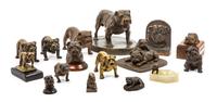 A Group of Sixteen Bulldog Figures Width of widest 9 3/4 inches.
