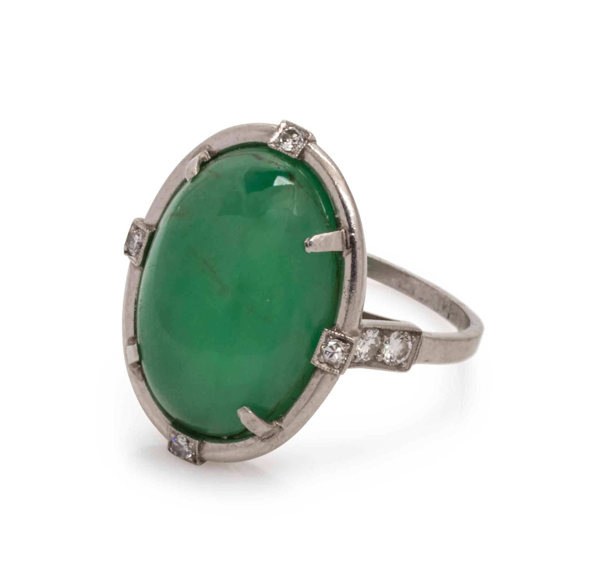 Jade and Diamond Ring