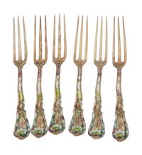 Twelve American Vermeil Silver and Enamel Strawberry Forks and Serving Spoon — GORHAM MFG., PROVIDENCE, RI