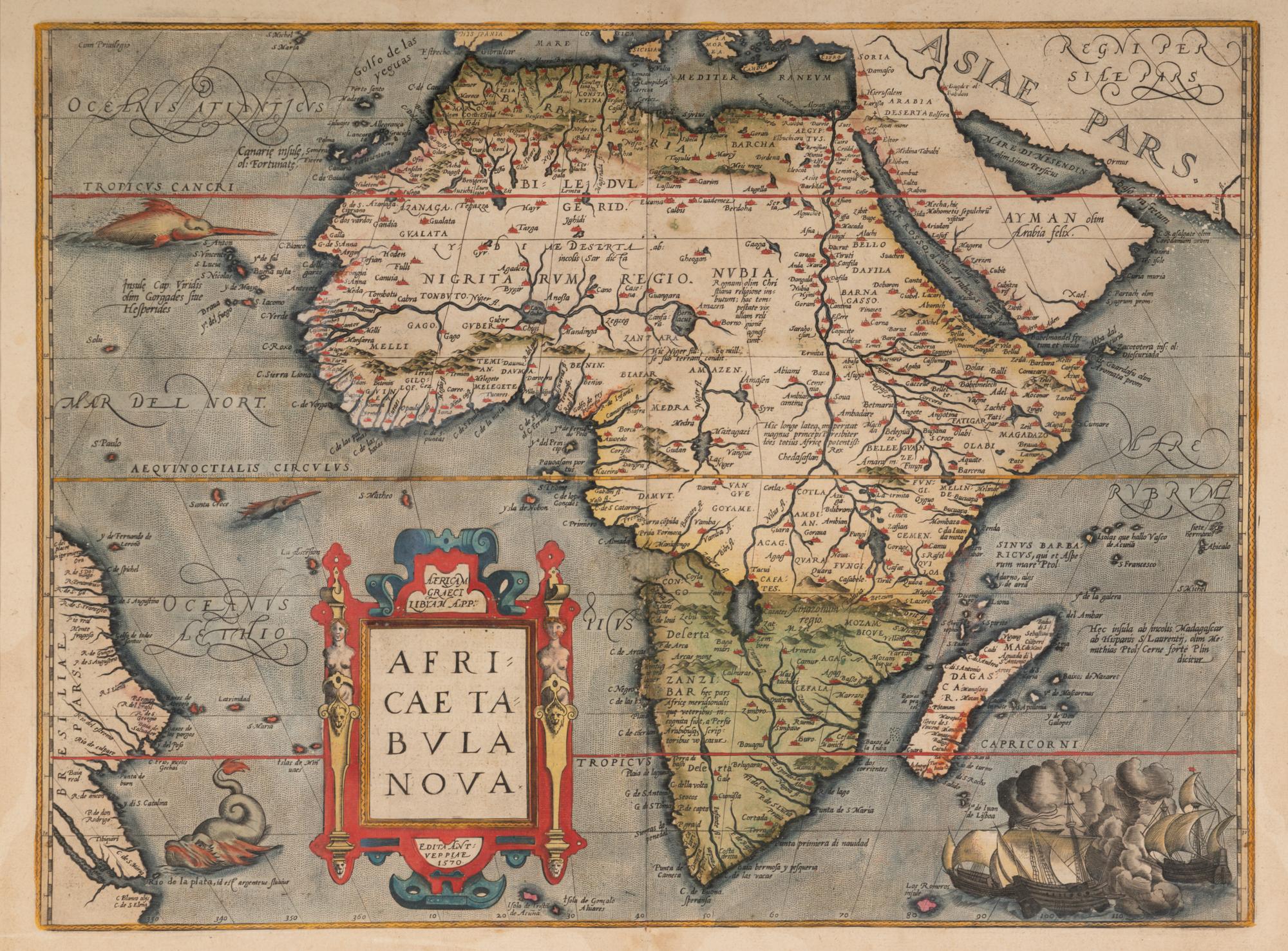 [MAP]. ORTELIUS, Abraham (1527-1598). Africae Tabula Nova . Antwerp, 1592.