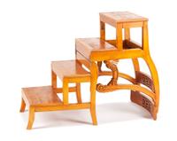 A Georgian Style Burlwood Metamorphic Library Chair Height 37 1/2 inches.