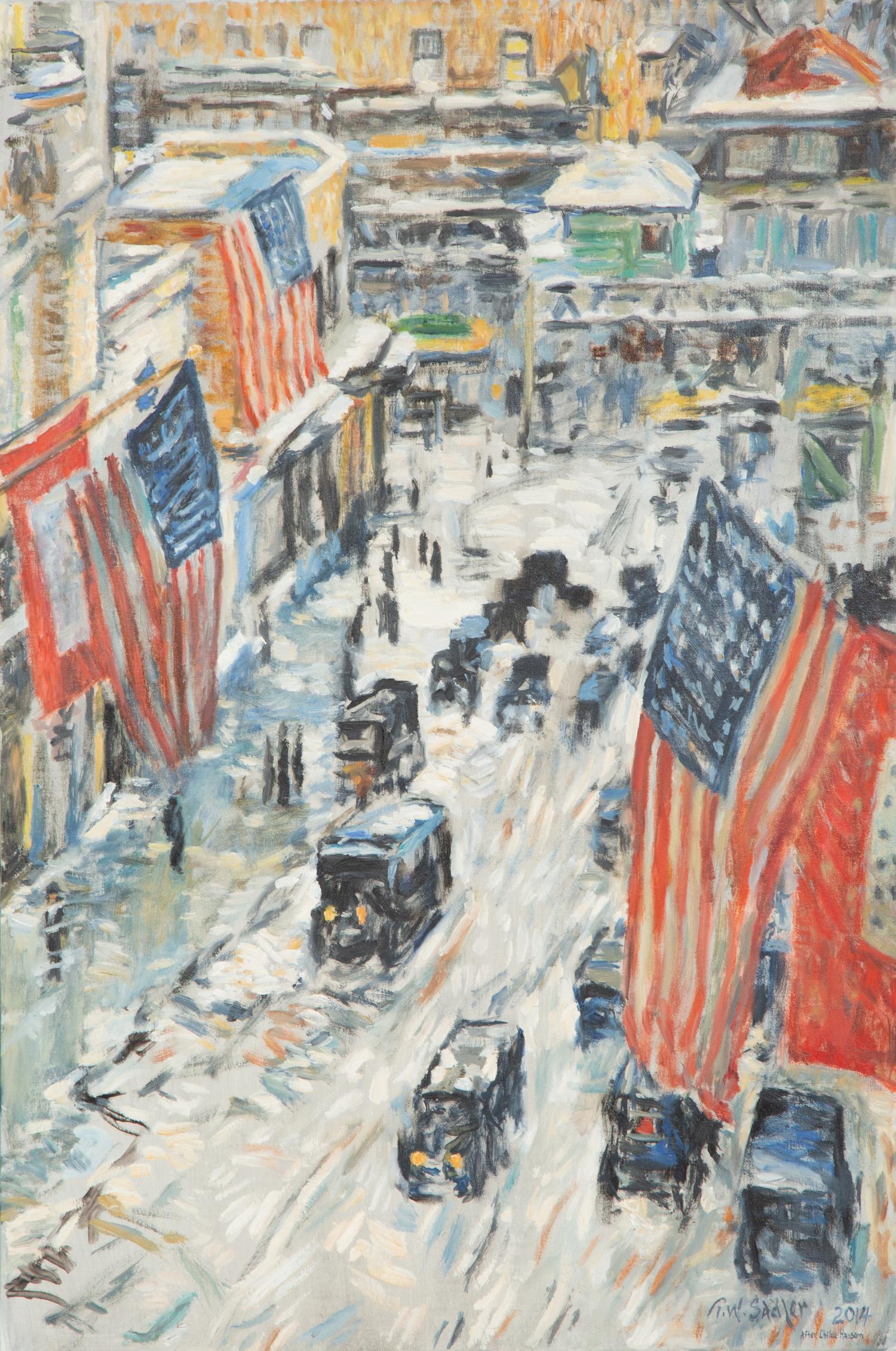 Flags, 57th Street (after Childe Hassam), 2014