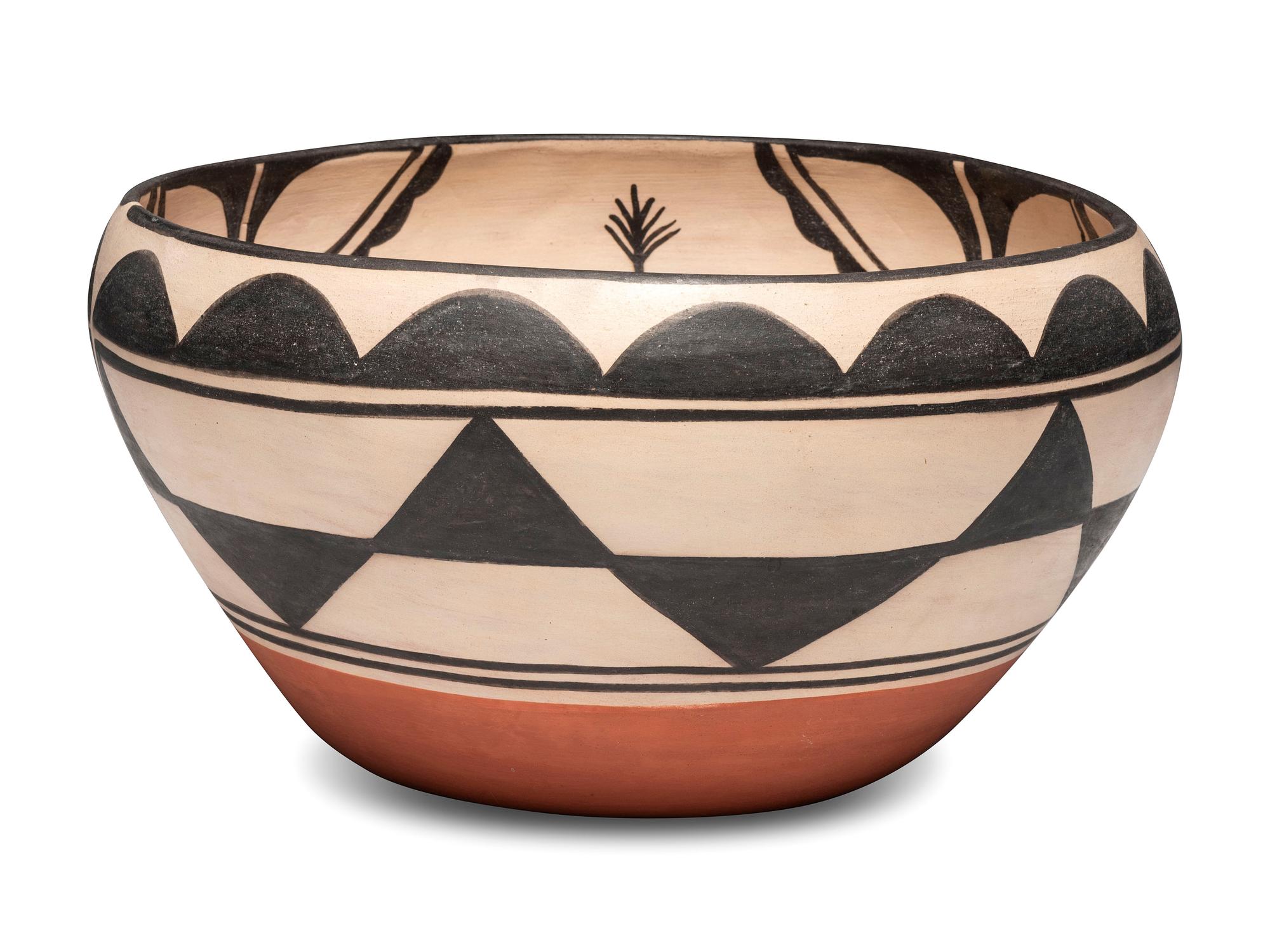 Pottery Dough Bowl, with Corn Stalks