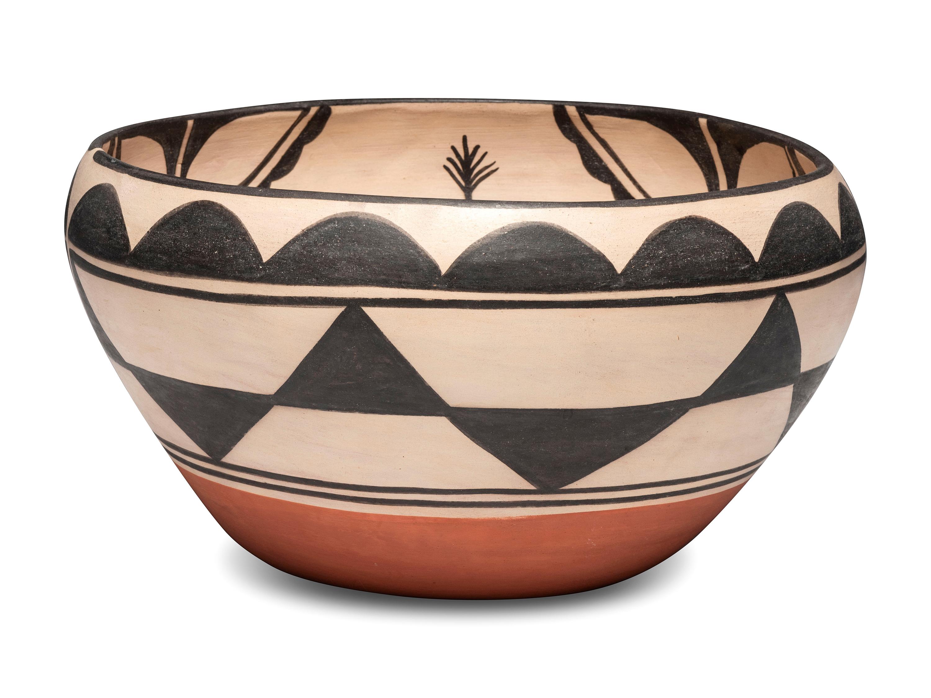 Pottery Dough Bowl, with Corn Stalks