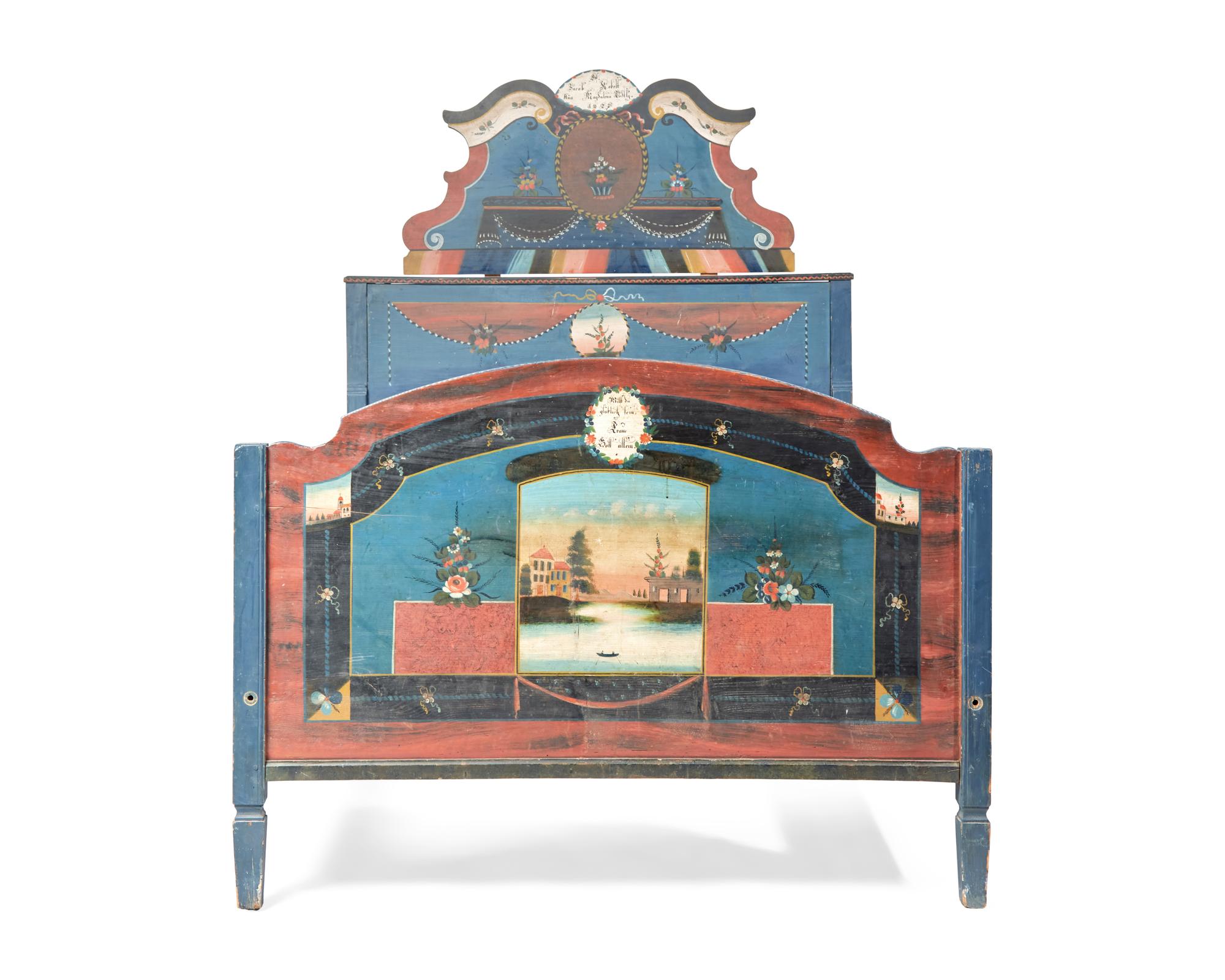 A Painted and Decorated Bed
