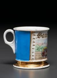 A Chauffer's Porcelain Occupational Shaving Mug Belonging to Samuel Lustig