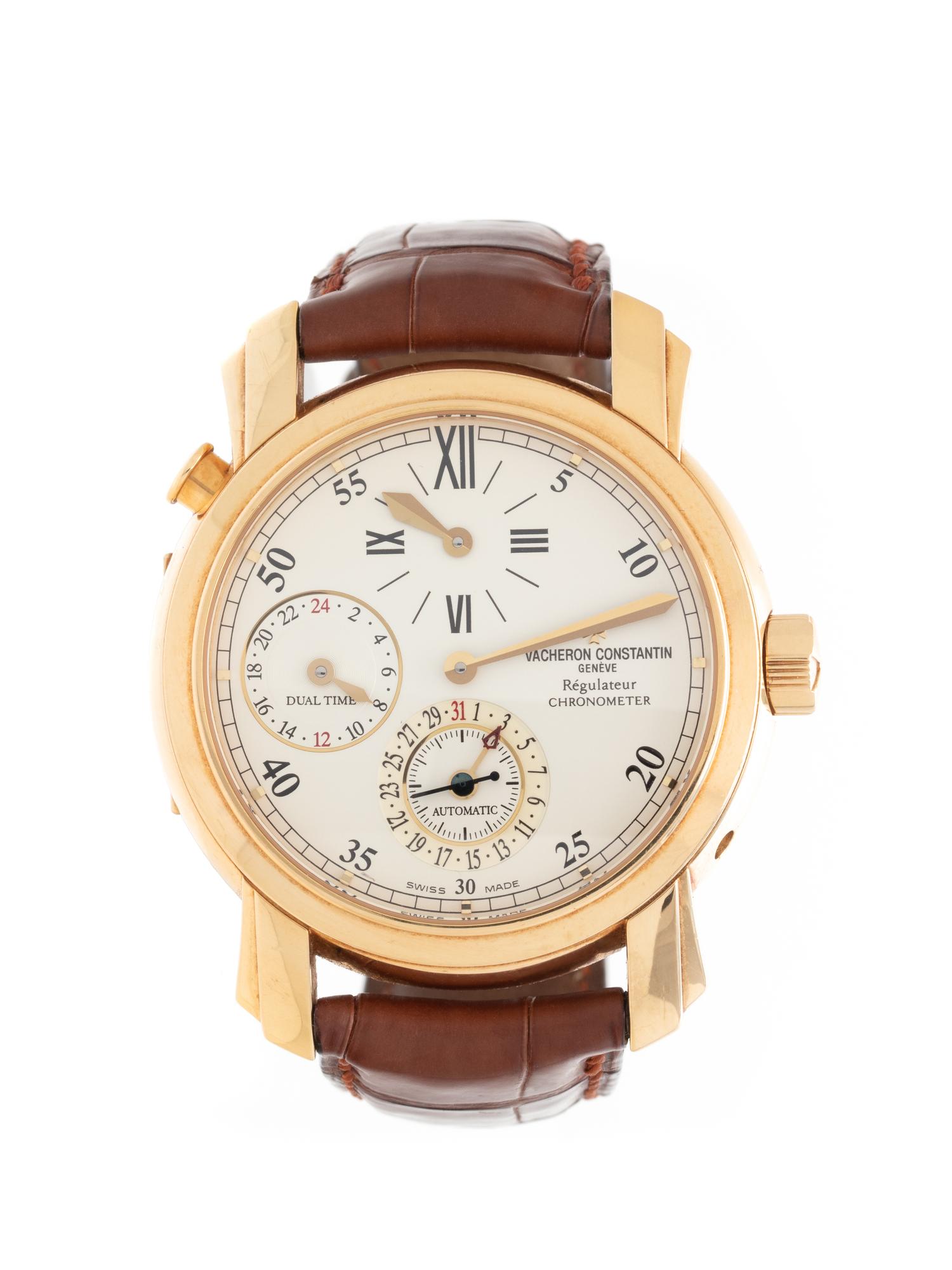 VACHERON & CONSTANTIN, REF. 42005 18K YELLOW GOLD 'MALTE DUAL TIME REGULATOR' WRISTWATCH