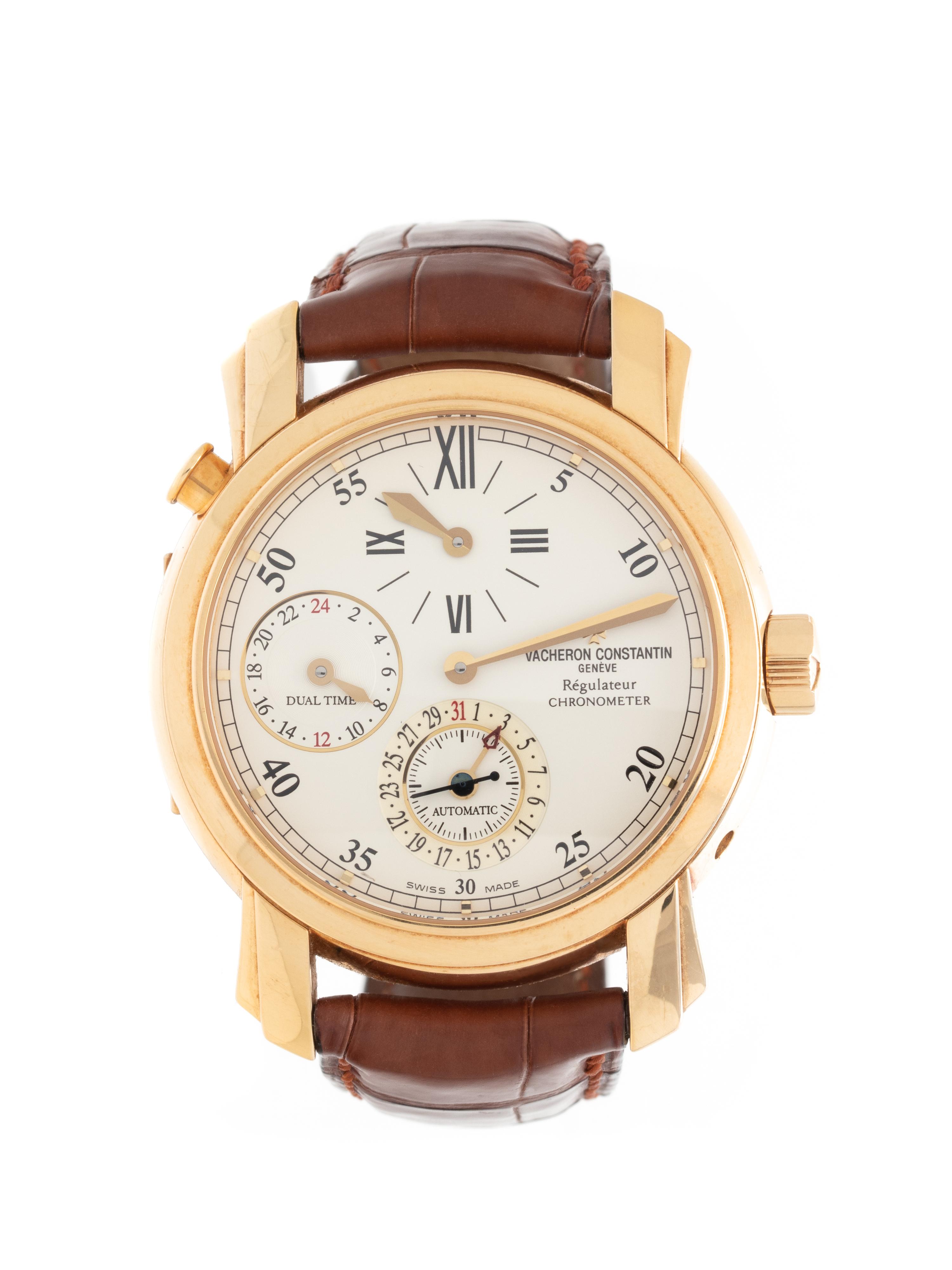 VACHERON & CONSTANTIN, REF. 42005 18K YELLOW GOLD 'MALTE DUAL TIME REGULATOR' WRISTWATCH