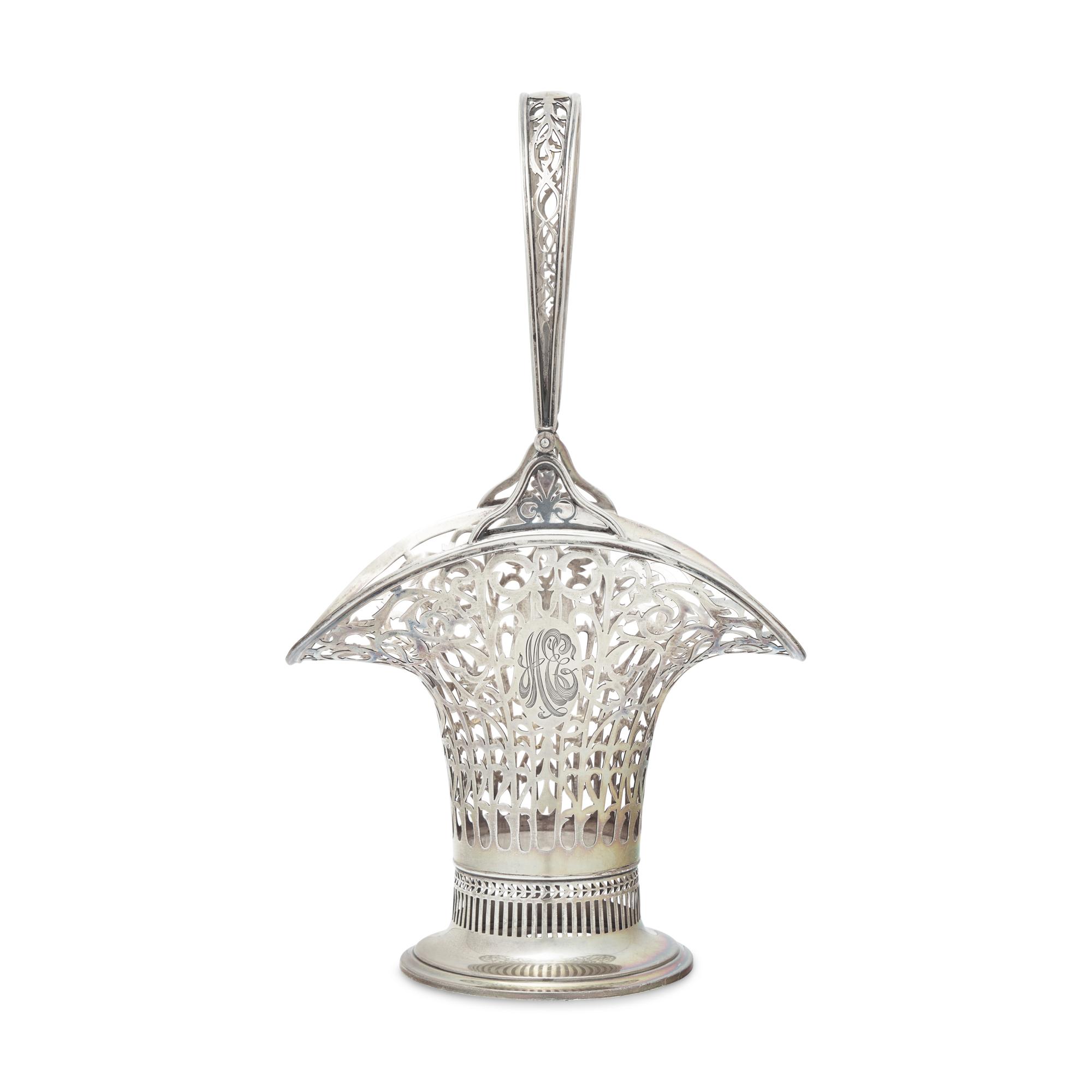 A Pierced Sterling Silver Flower Basket