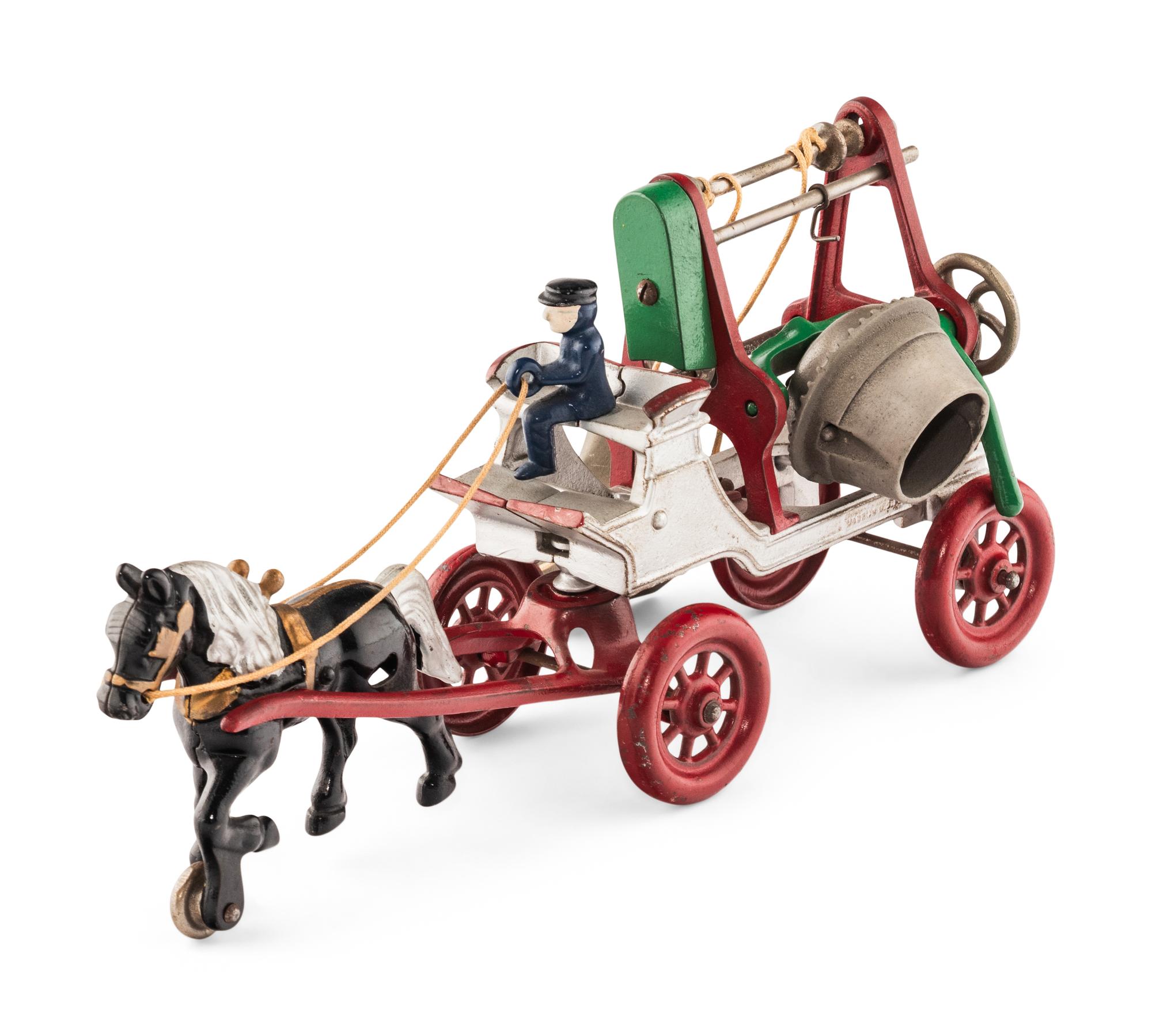 A Kenton Cast Iron Horse Drawn Cement Mixer