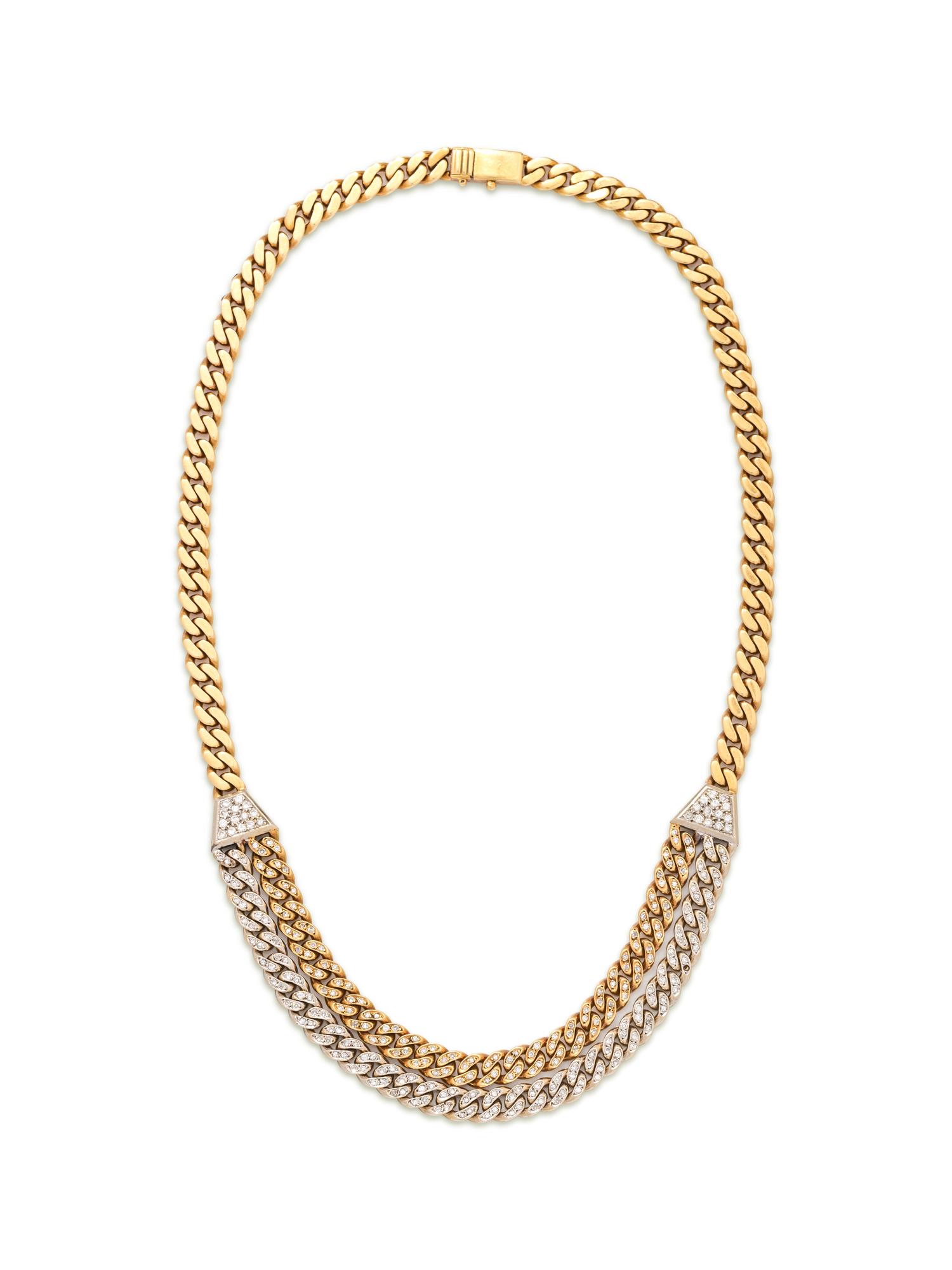 BICOLOR GOLD AND DIAMOND NECKLACE