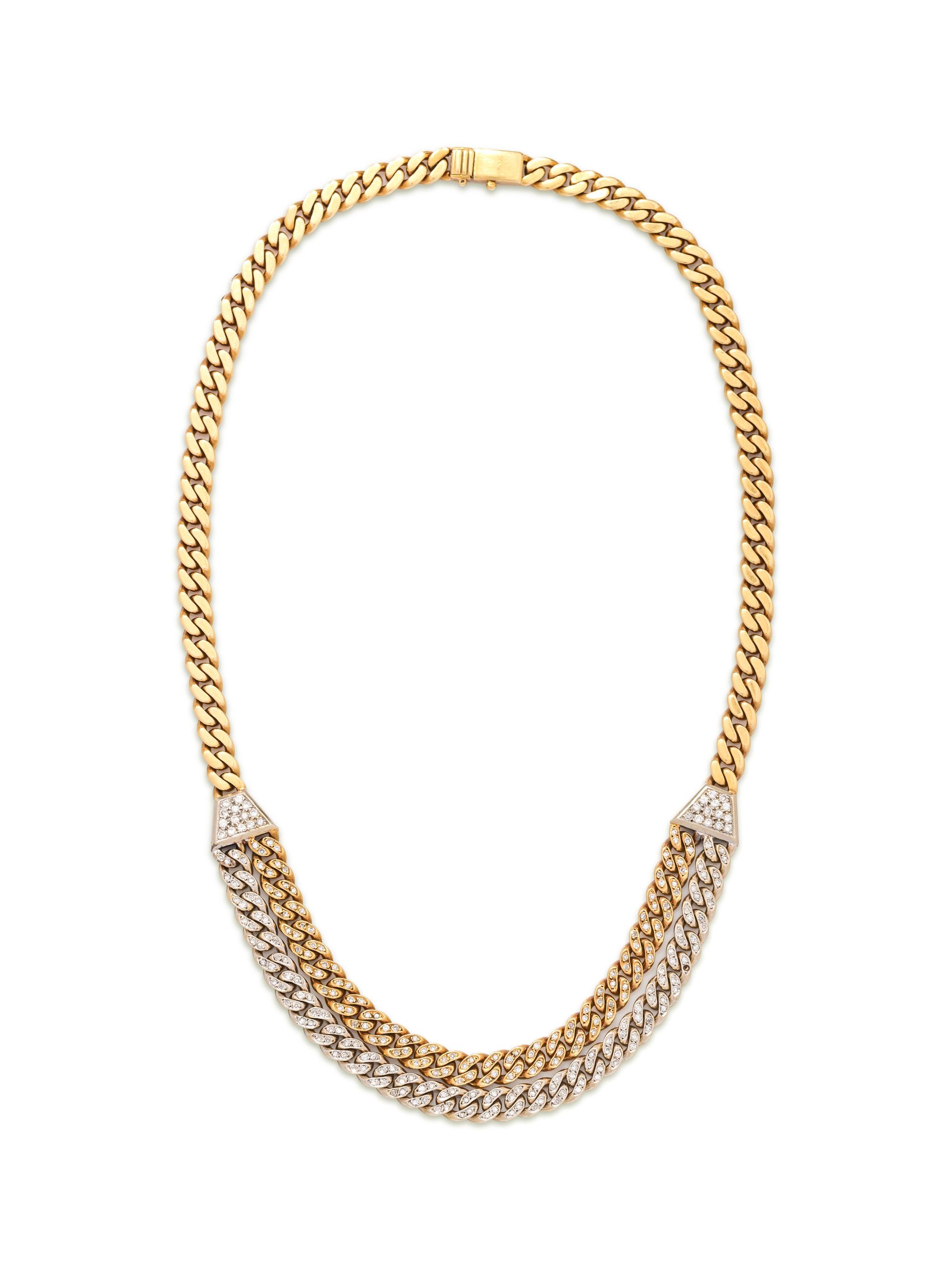 BICOLOR GOLD AND DIAMOND NECKLACE