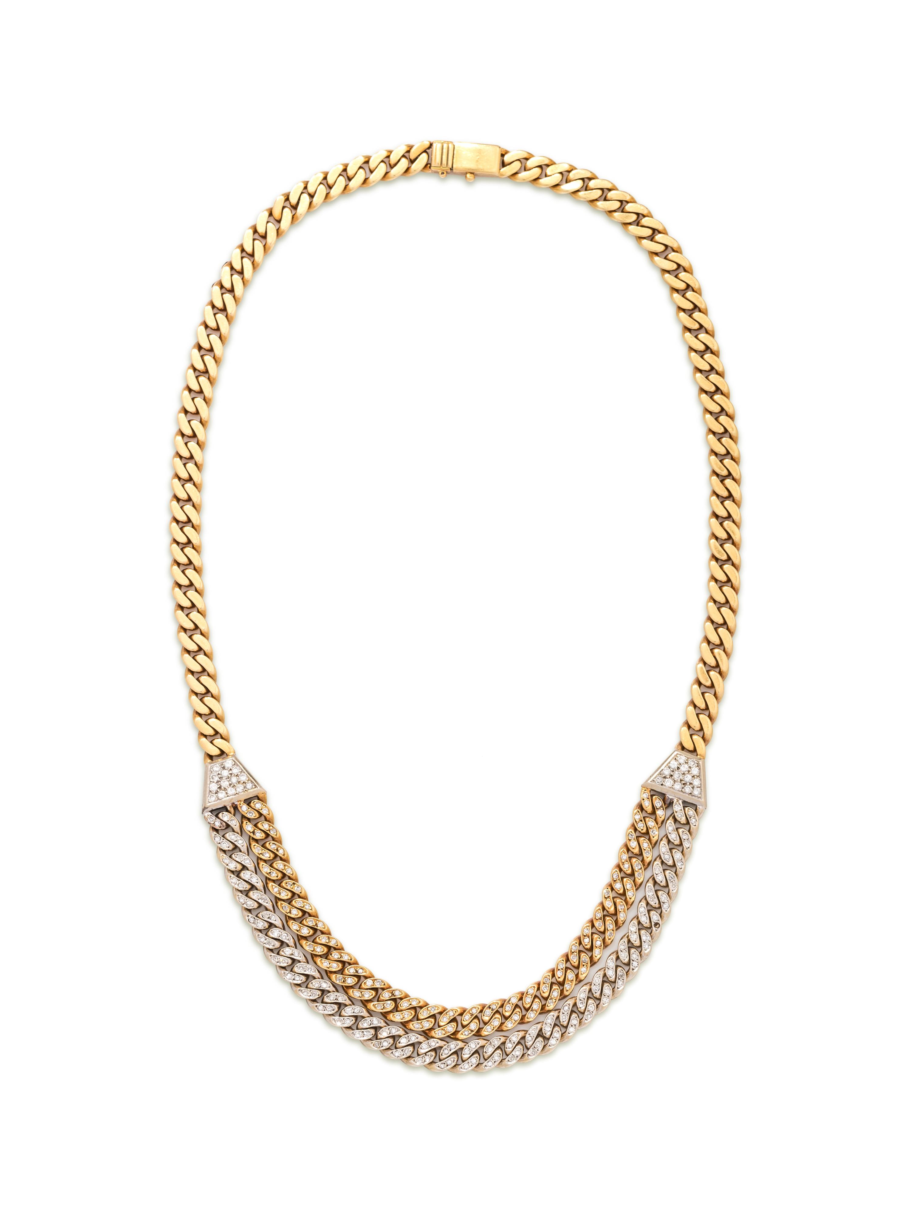 BICOLOR GOLD AND DIAMOND NECKLACE