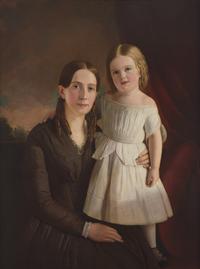 American School 19th Century, Portrait of a Mother with Child