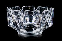 An Orrefors Glass Bowl Height 4 x diameter 7 1/4 inches.