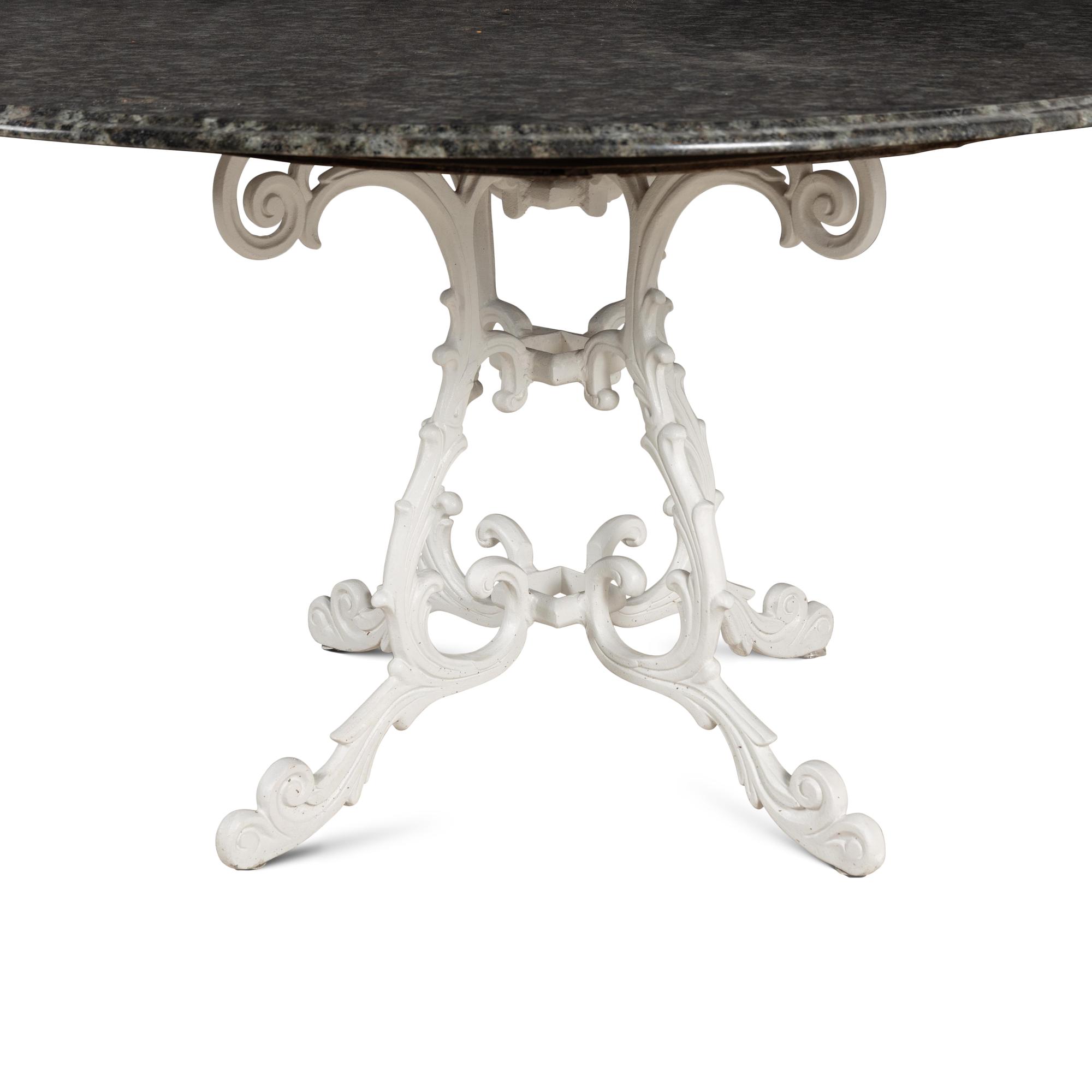 A Molla Cast Aluminum Seven-Piece Outdoor Dining Suite