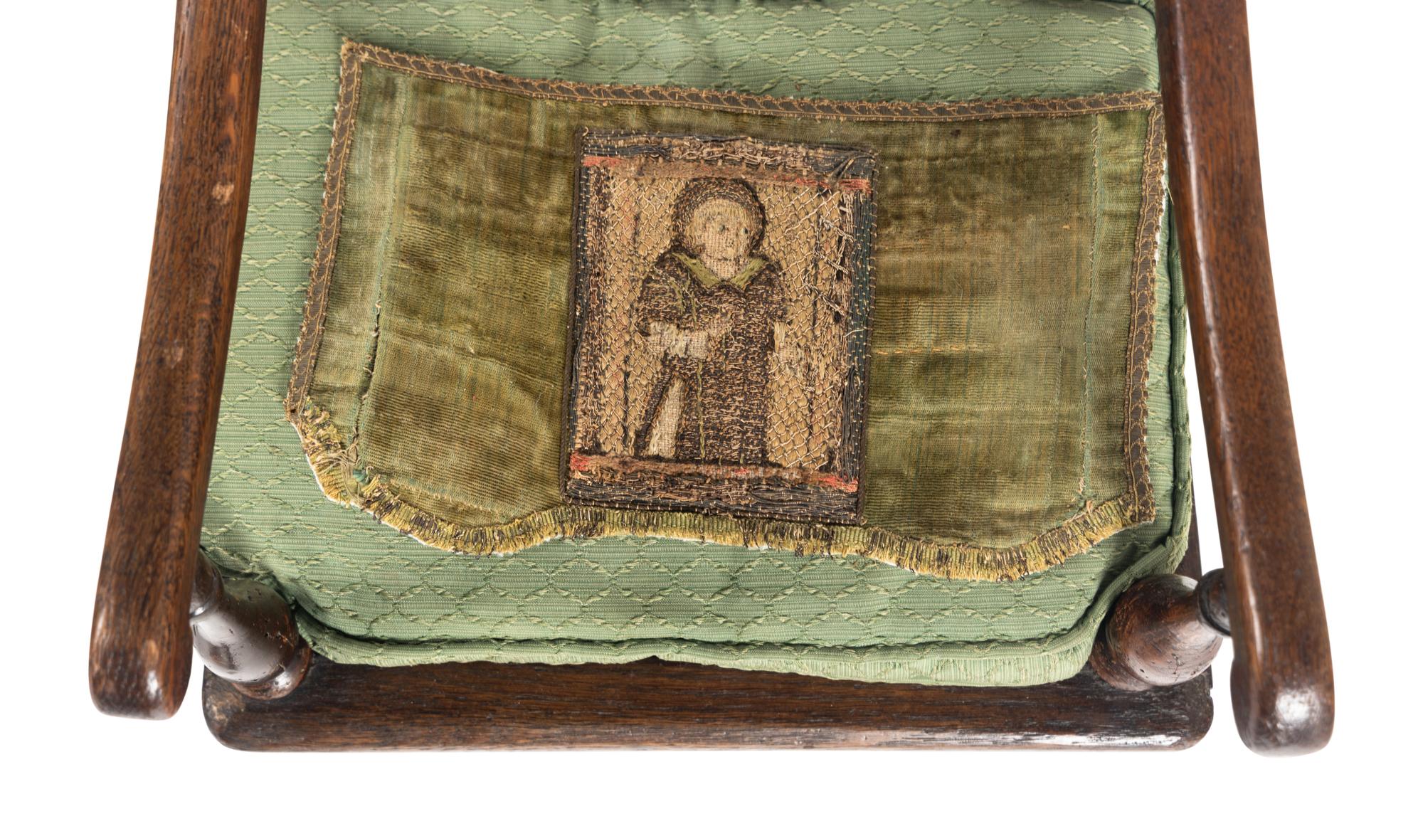A Near Pair of French Oak Child's Church Chairs