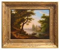 Meeting by the River; accompanied by Transporting Livestock on the River
