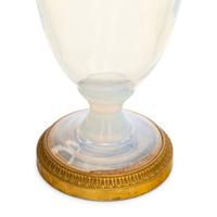 A Pair of Continental Gilt Bronze Mounted Opaline Glass Vases