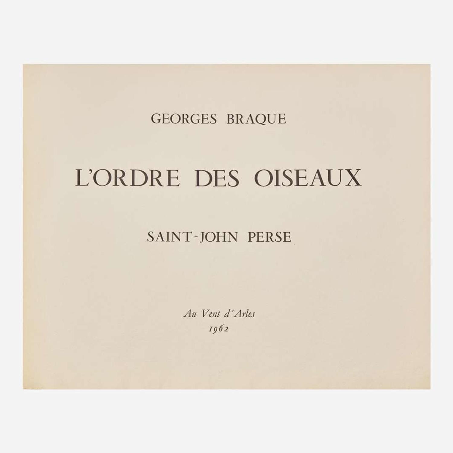 Georges Braque (French, 1882-1963) L'Ordre des Oiseaux