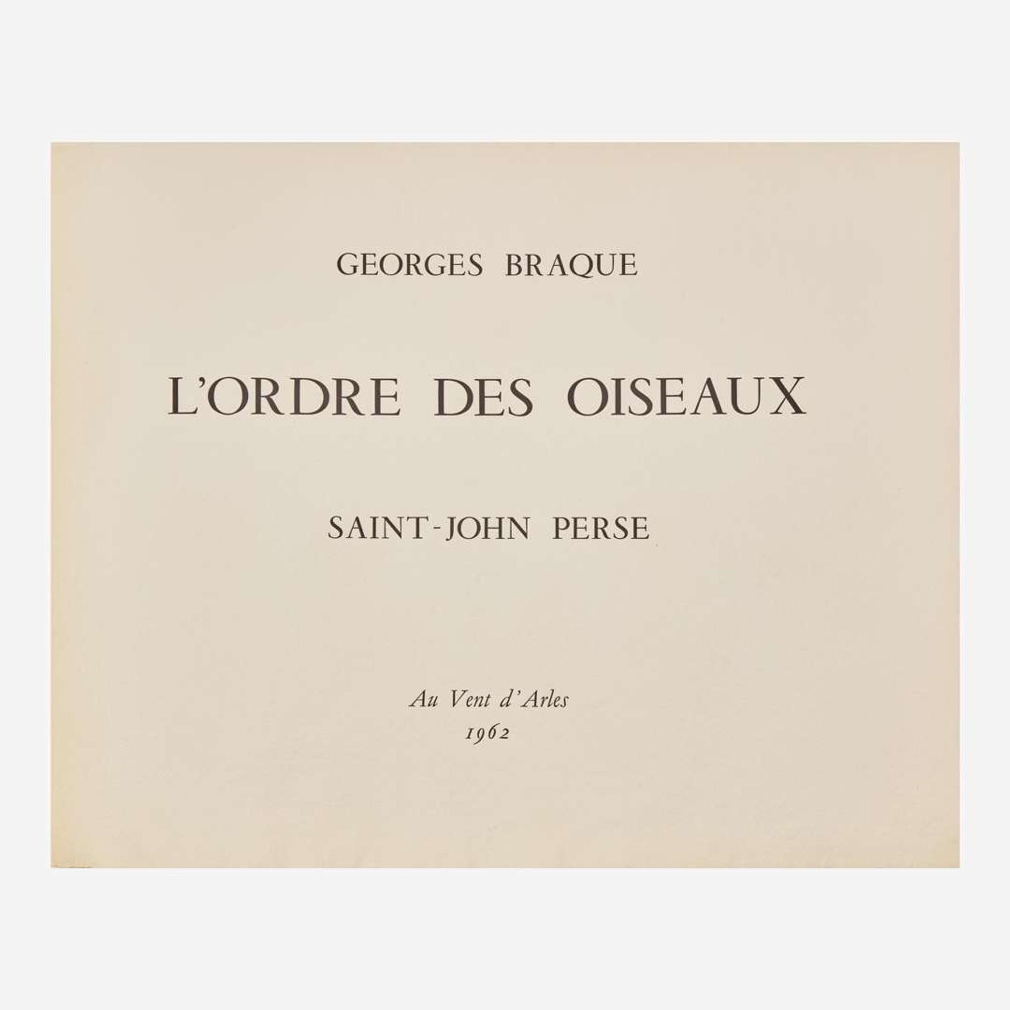 Georges Braque (French, 1882-1963) L'Ordre des Oiseaux