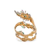 ENRICO SERAFINI, BICOLOR GOLD, EMERALD AND DIAMOND 'SEAWEED' BRACELET