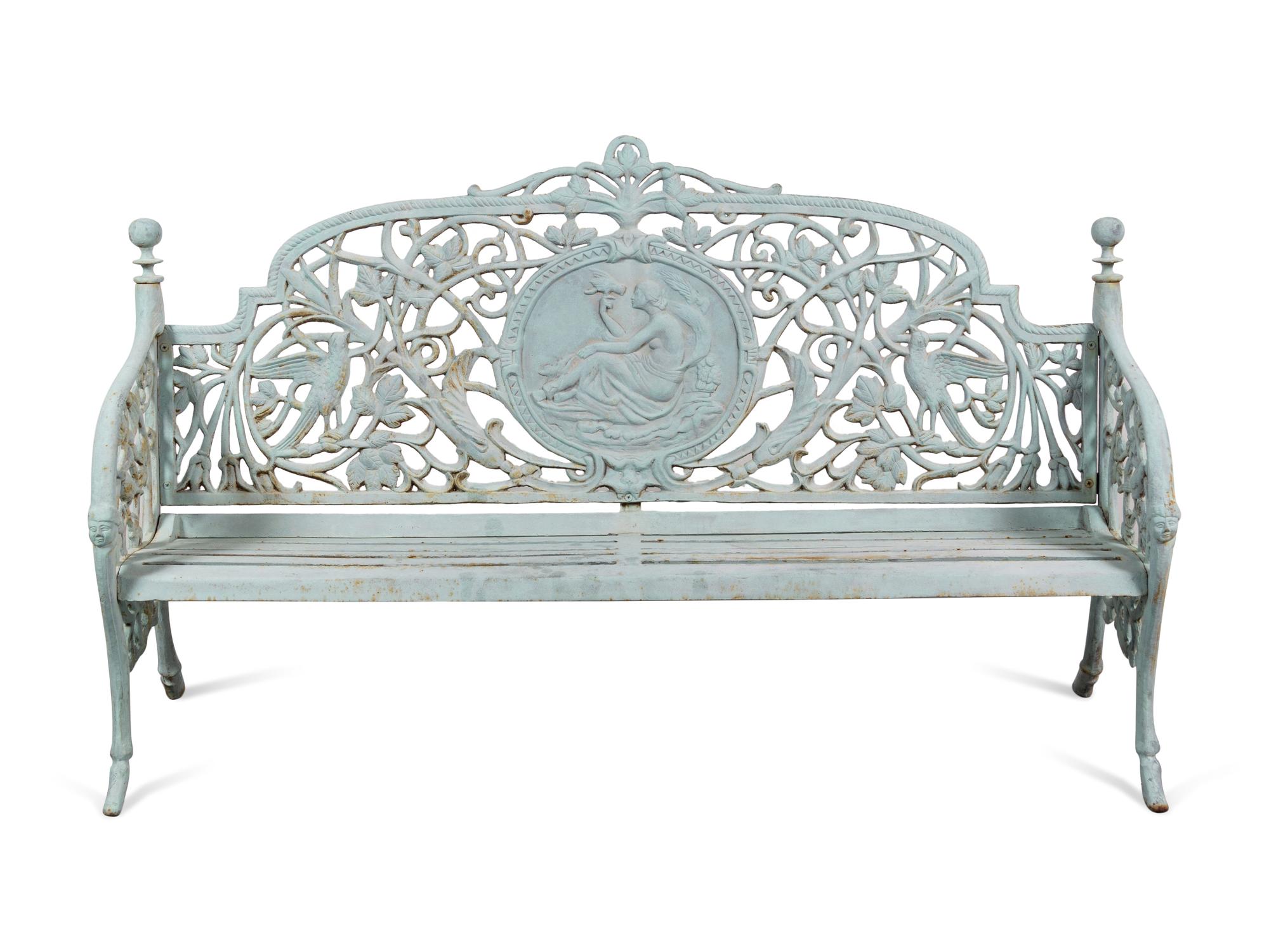 A Pair of Coalbrookdale Style Cast Iron Benches