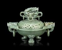 A Carved Chinese Hardstone Incense Burner