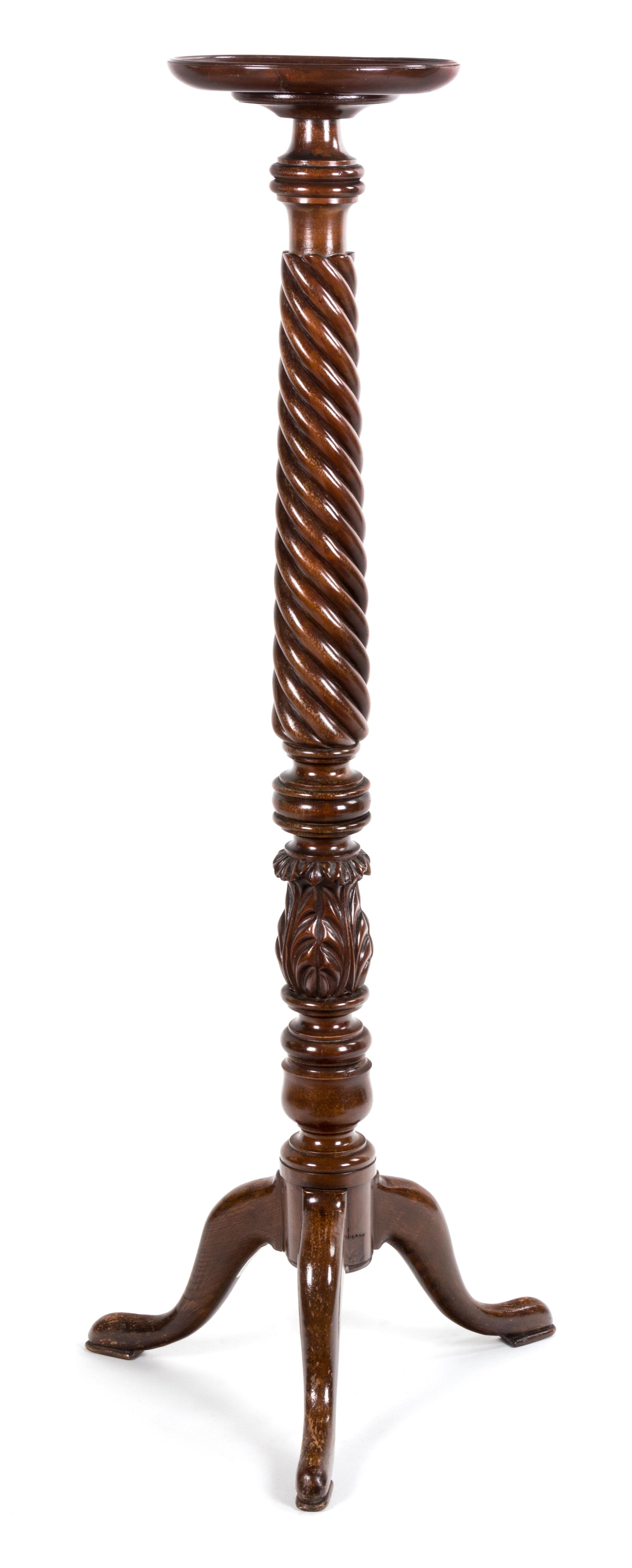 A George I Style Torchere Stand Height 47 1/2 inches.
