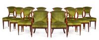 A Set of Twelve Viennese Mahogany Dining Chairs Height of side chair 35 inches. — CIRCA 1830