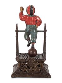 A Trapeze Boy Cast Iron Mechanical Bank