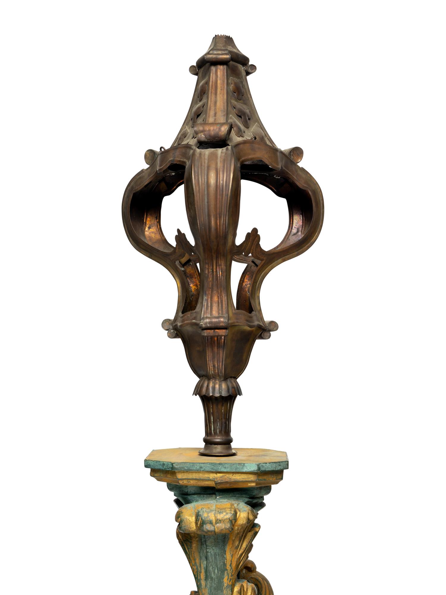 A Pair of Italian Polychrome Painted Sconces