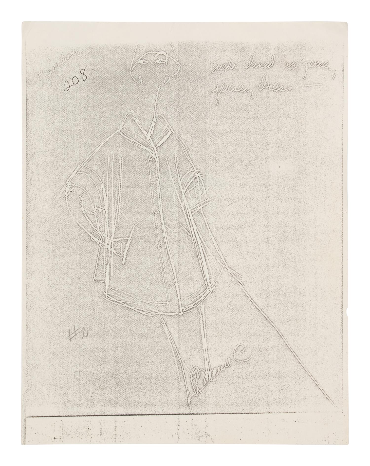 Bonnie Cashin Dress, Jacket, Pattern, and Copy of Sketch, 1960s