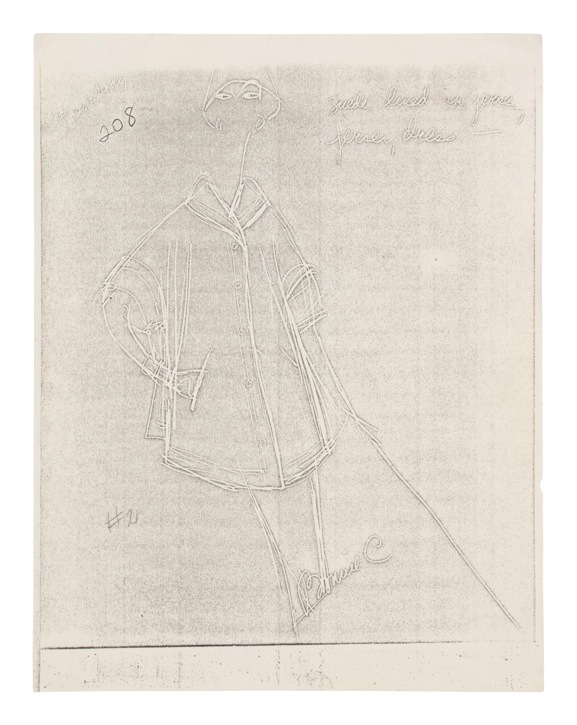 Bonnie Cashin Dress, Jacket, Pattern, and Copy of Sketch, 1960s