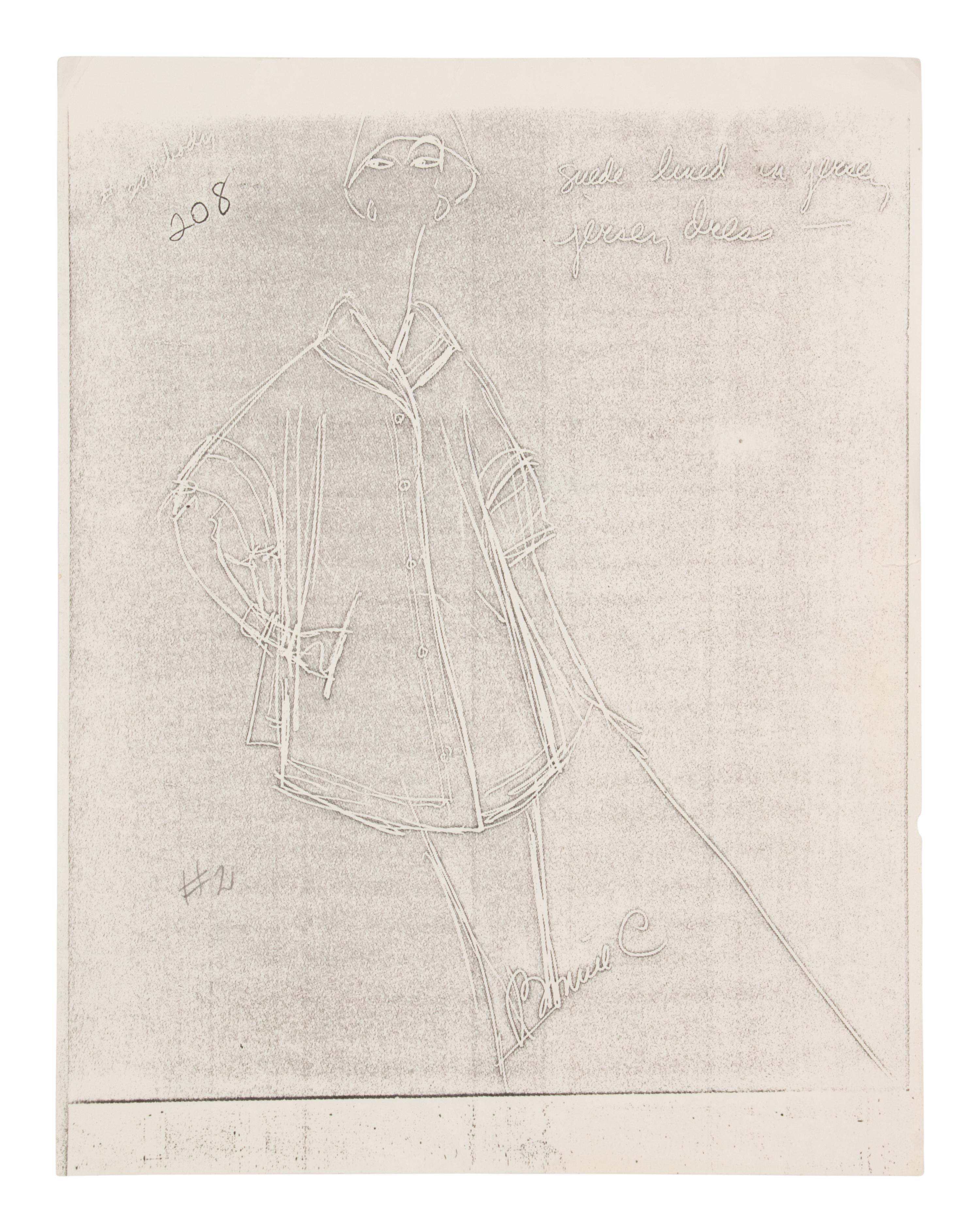 Bonnie Cashin Dress, Jacket, Pattern, and Copy of Sketch, 1960s