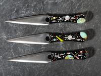 Navajo or Zuni Celestial Mosaic Inlay Throwing Knives