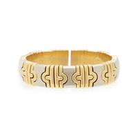 YELLOW GOLD AND STEEL CUFF BRACELET