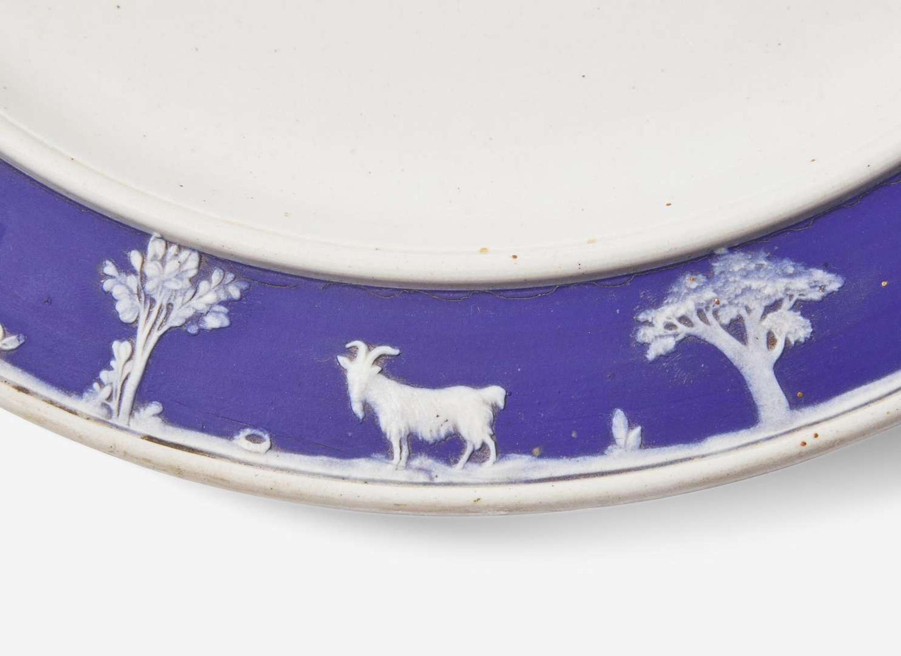 A Blue Dip Jasperware Cheese Dome, UK, late 19th century
