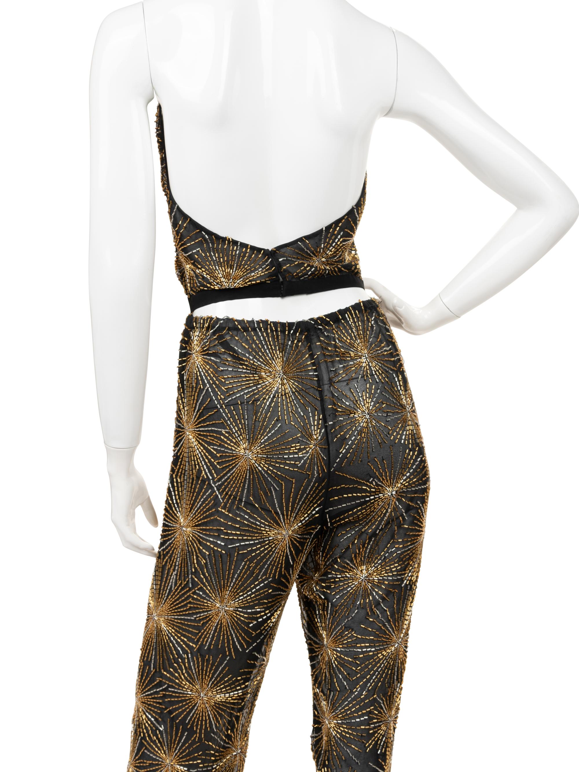 Halston Embellished Chiffon Pant Ensemble, Firework Collection, Fall/Winter 1980