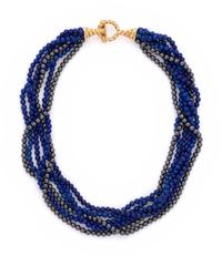 TIFFANY & CO., LAPIS LAZULI AND HEMATITE TORSADE NECKLACE